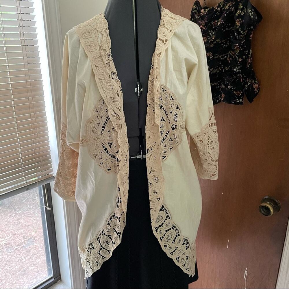 70s Edwardian lawn coat lace